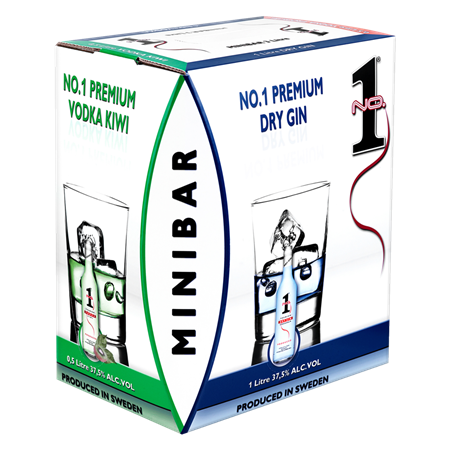 No.1 Minibar,Vodka,Tropical,Kiwi,Gin 37,5% 3L